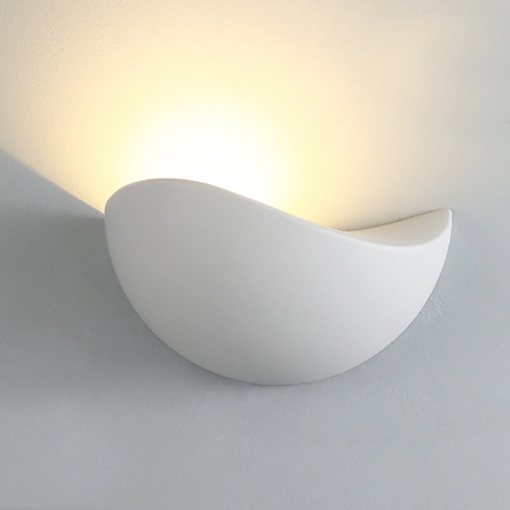 Modern Half Moon LED Wall Sconce Indoor Outdoor Uplight Waterproof Hallway Bedroom Black White