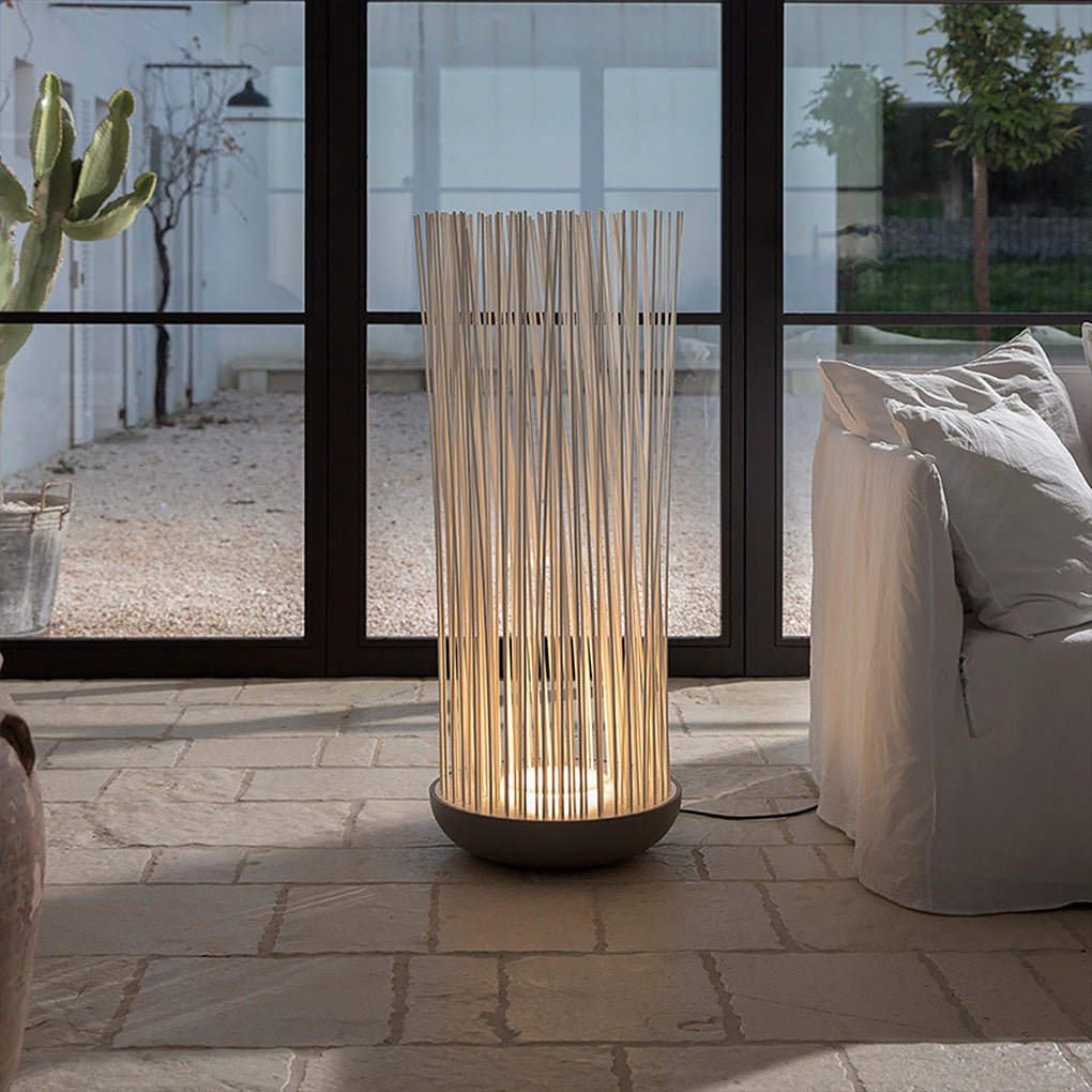 Reed Bundle Acrylic LED Outdoor Floor Lamp IP54 Stainless Steel 3000K Uplight
