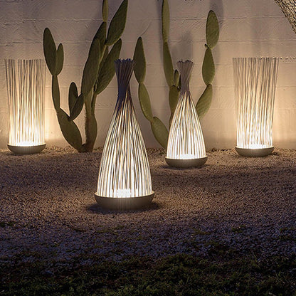Reed Bundle Acrylic LED Outdoor Floor Lamp IP54 Stainless Steel 3000K Uplight