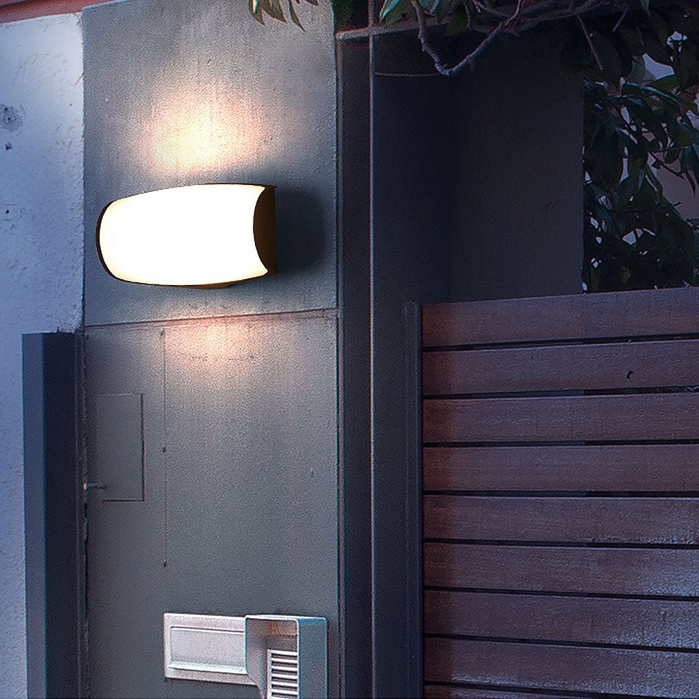Double-Layer Acrylic LED Outdoor Wall Sconce IP54 Arc & Square Die-Cast Aluminium