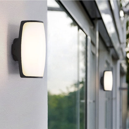 Double-Layer Acrylic LED Outdoor Wall Sconce IP54 Arc & Square Die-Cast Aluminium