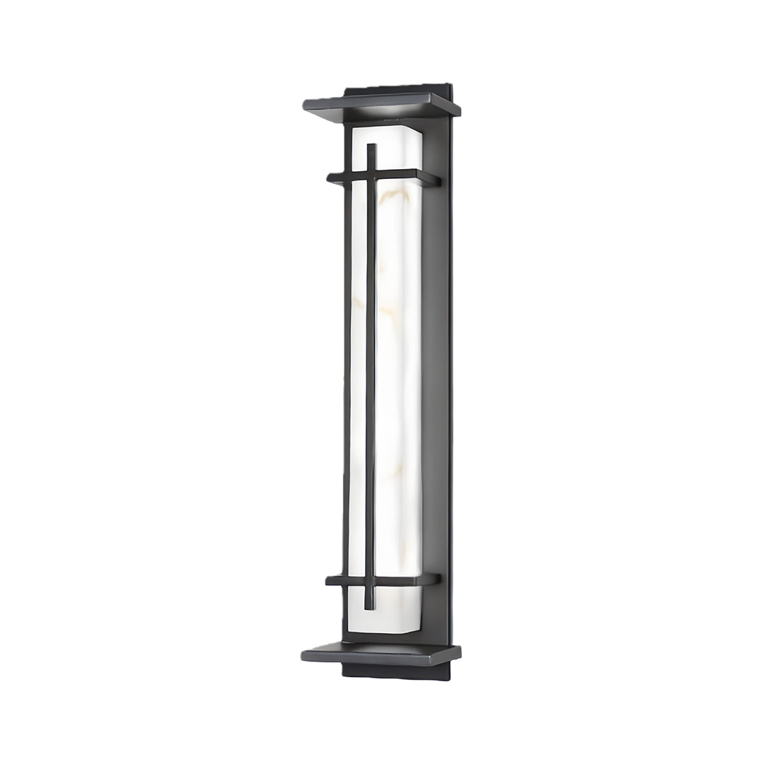 Modern LED Wall Sconce Stainless Steel Artificial Marble Shade IP65 2CCT 3 Sizes Black Indoor Outdoor