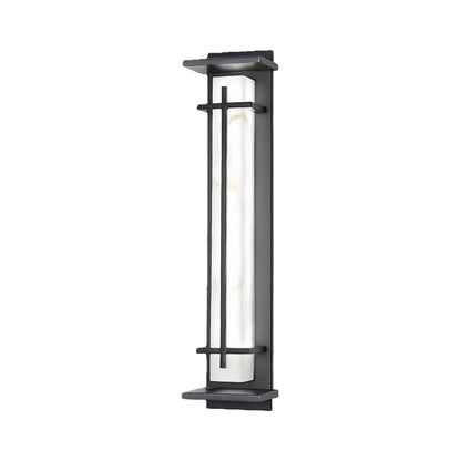 Modern LED Wall Sconce Stainless Steel Artificial Marble Shade IP65 2CCT 3 Sizes Black Indoor Outdoor