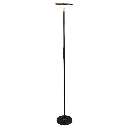 Modern Floor Lamp LED 360 Degree Adjustable Head Uplight Downlight Acrylic Disc Iron Dimmable Remote 3 Color Modes Black White 71 Inch