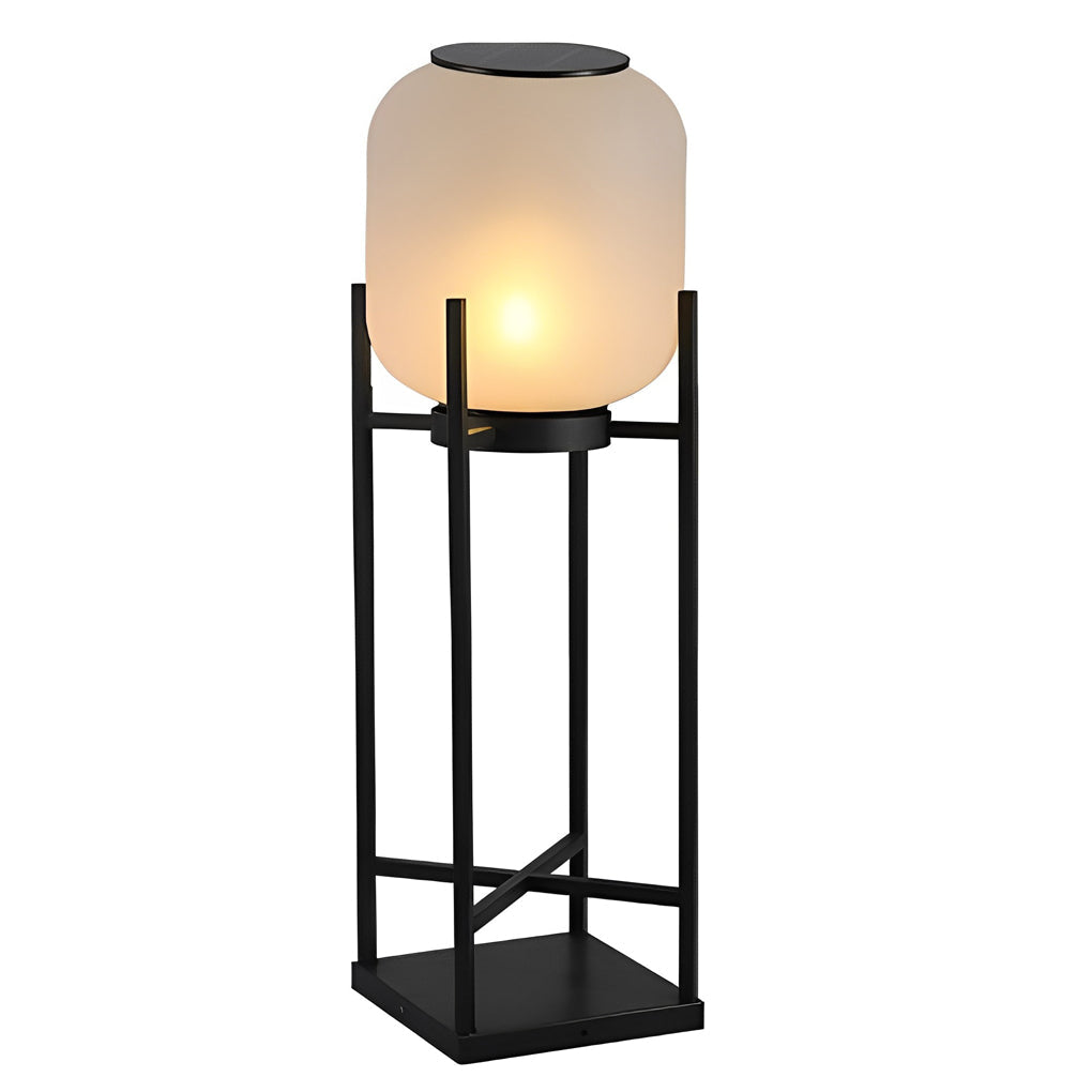 Retro Modern Stainless Steel Lantern LED Outdoor Floor Lamp IP65 Solar/Hardwired E27