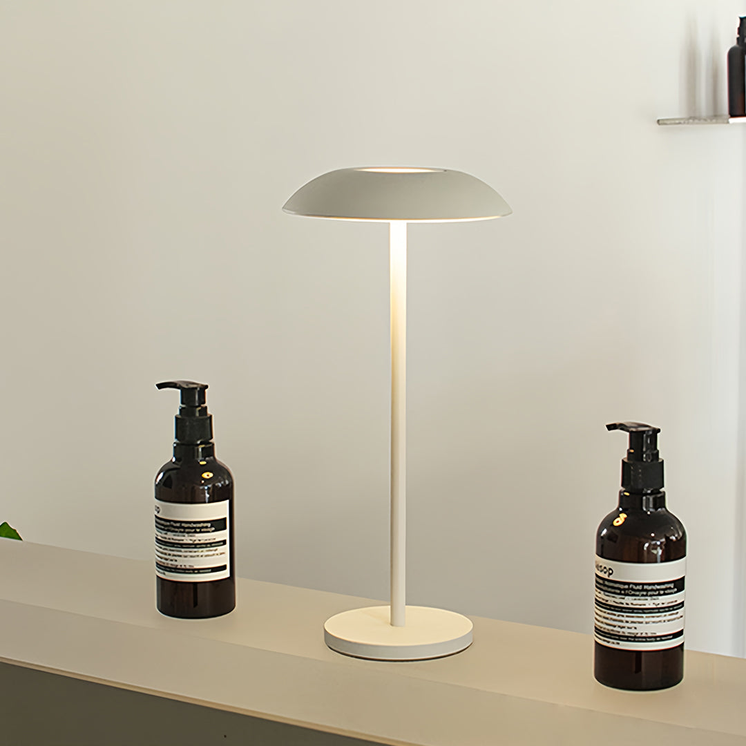 Minimalist Aluminium LED Table Lamp Remote Dimming Rechargeable Black White Brown