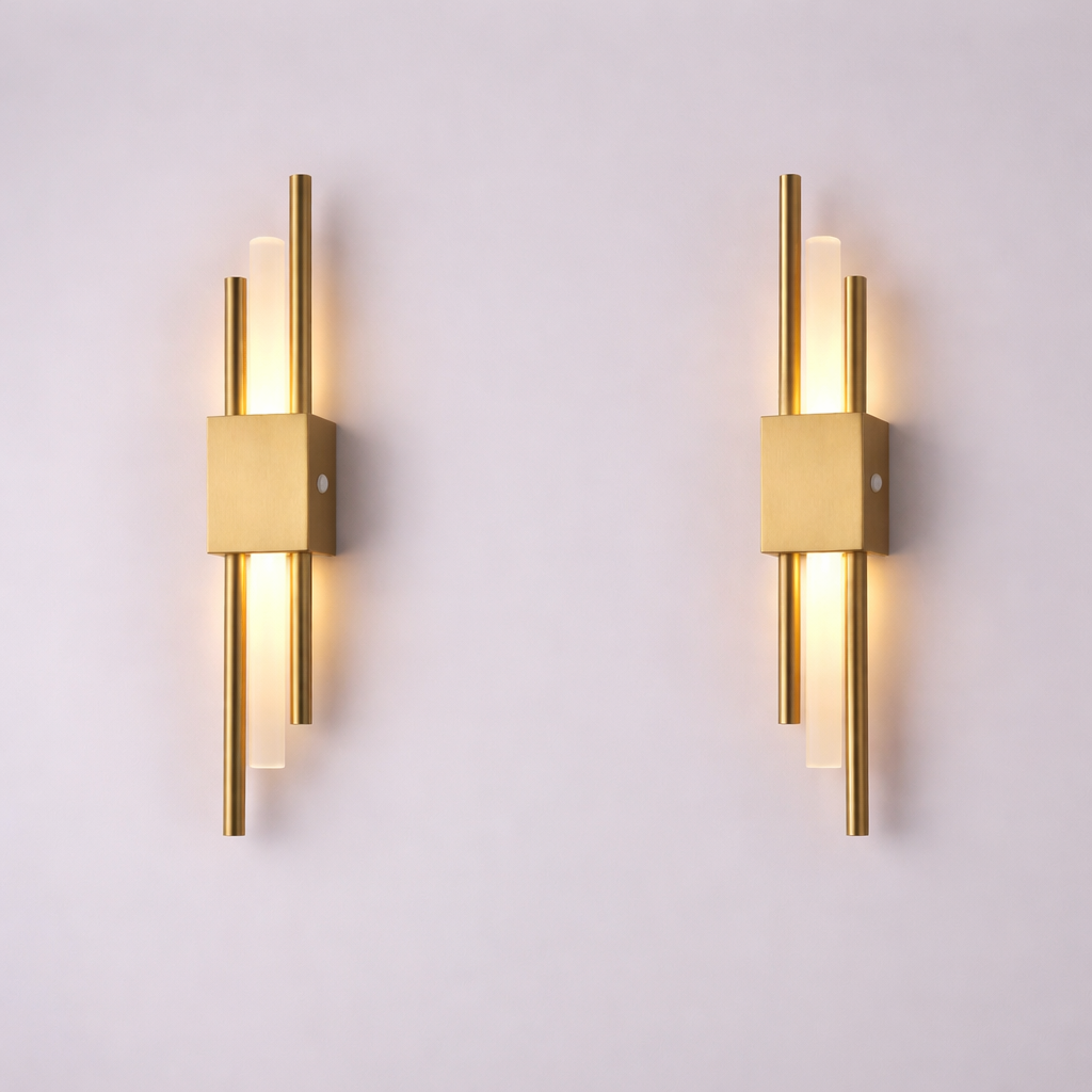 Modern Gold LED Wall Sconce Touch Dimmable Nordic Bedside Bedroom Left Right