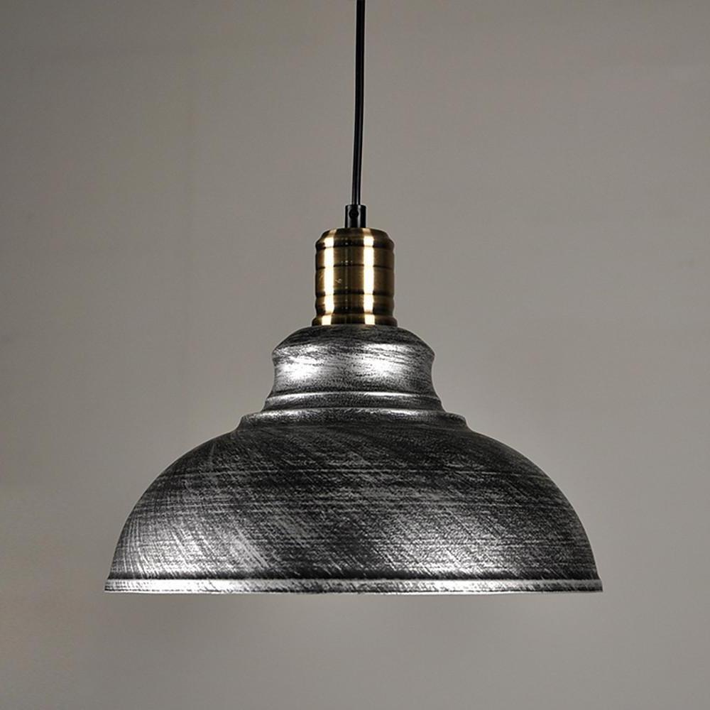 Industrial Metal Dome Pendant Red Bronze White Black Silver 3 Sizes E26