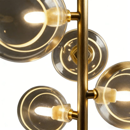 Black Vertical Ring Pendant Light Bubble Glass G9 LED Integrated Strip 3000K 1/3/5 Light Indoor