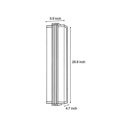 Modern LED Outdoor Wall Sconce Stainless Steel Resin Marble 30W 3CCT IP54 Black Gold 27 Inch