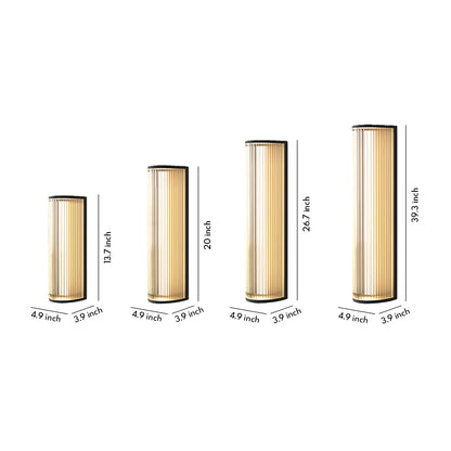 Vertical Fluted Stainless Steel LED Outdoor Wall Sconce IP65 Solar/Hardwired