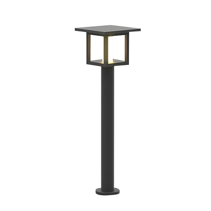 Modern Outdoor LED Post Light Solar Hardwired Dual Power Lawn Wall Sand Gray 3 Sizes