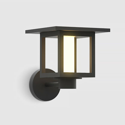 Modern Outdoor LED Post Light Solar Hardwired Dual Power Lawn Wall Sand Gray 3 Sizes
