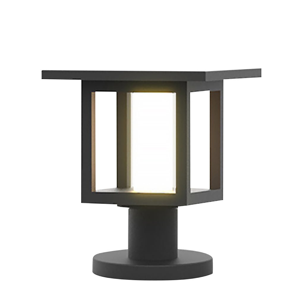 Modern Outdoor LED Post Light Solar Hardwired Dual Power Lawn Wall Sand Gray 3 Sizes