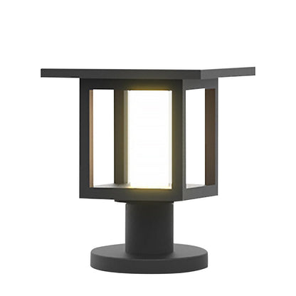 Modern Outdoor LED Post Light Solar Hardwired Dual Power Lawn Wall Sand Gray 3 Sizes