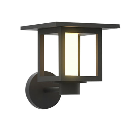 Modern Outdoor LED Post Light Solar Hardwired Dual Power Lawn Wall Sand Gray 3 Sizes