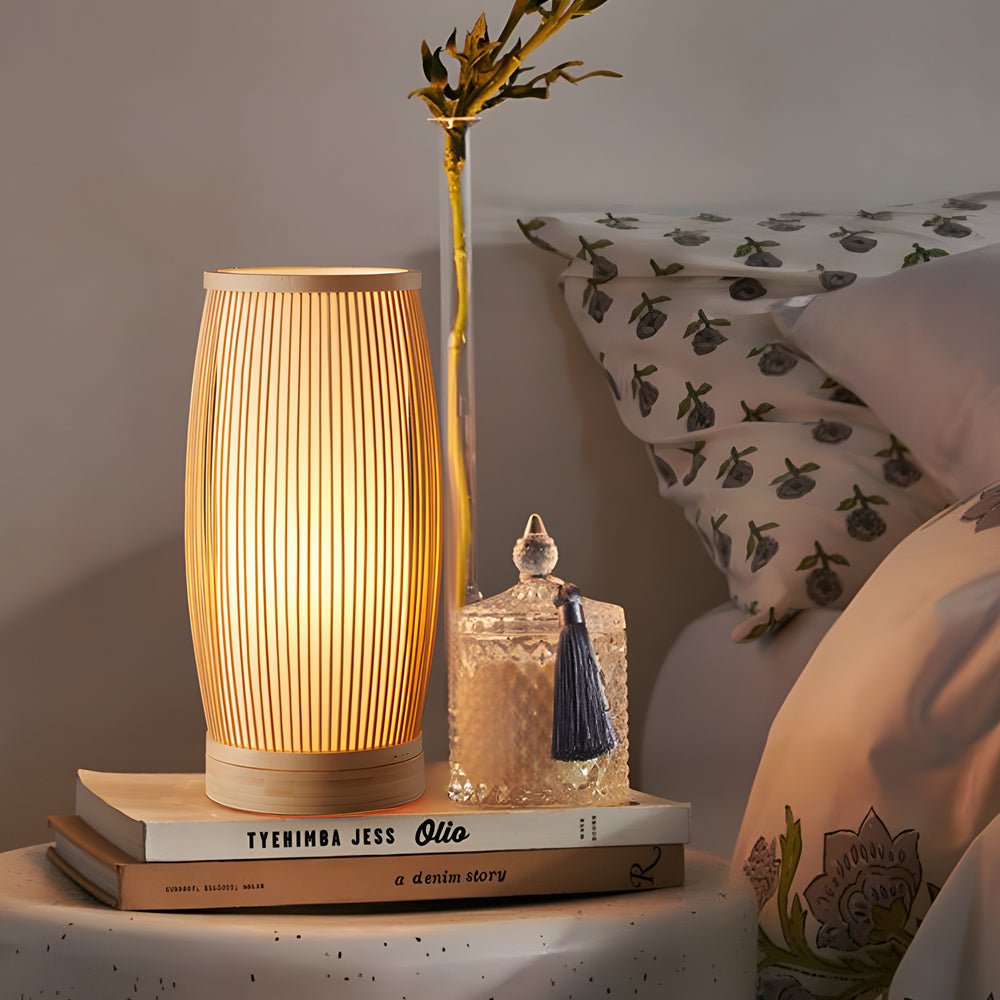 Handwoven Bamboo Japanese Lantern Table Lamp E27 Warm White