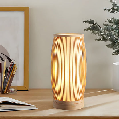 Handwoven Bamboo Japanese Lantern Table Lamp E27 Warm White