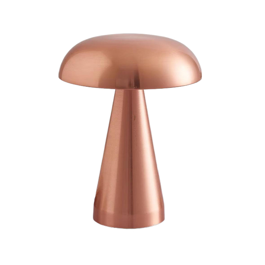 Rechargeable Retro Mushroom Metal Table Lamp Dimmable Touch 8-10H Gold Silver Rose Gold 2 Styles