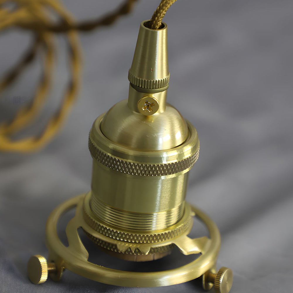 Vintage Handmade Stained Glass Cone Pendant Light with Copper Hardware