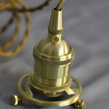 Vintage Handmade Stained Glass Cone Pendant Light with Copper Hardware