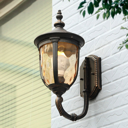 Copper-Tone Retro Outdoor Wall Lantern E27 IP54 American Style Die-Cast
