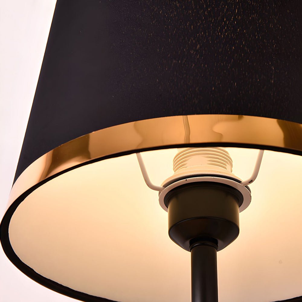Mid-Century Brass Fabric Shade Table Lamp Cylindrical Trumpet E27 Two Colours