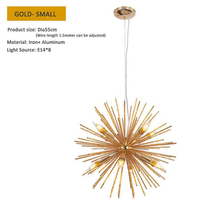 Geometric Starburst Chandelier – Modern Dining Room Statement Fixture