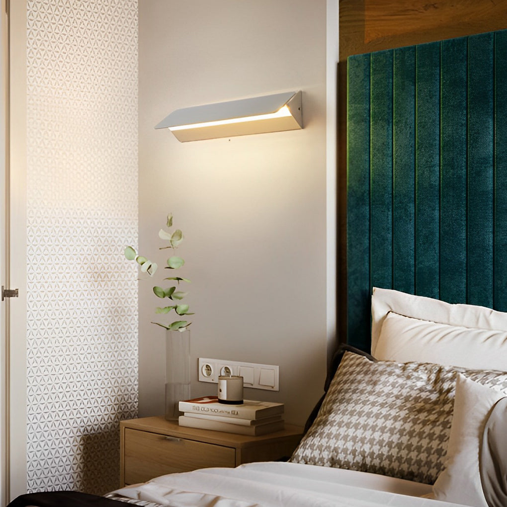 Adjustable COB LED Wall Sconce Aluminum 270° Rotation Hardwired Bedroom Hallway White