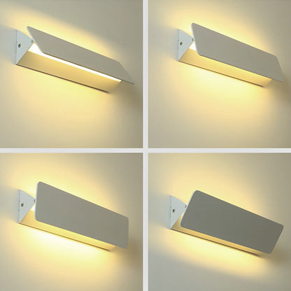 Adjustable COB LED Wall Sconce Aluminum 270° Rotation Hardwired Bedroom Hallway White