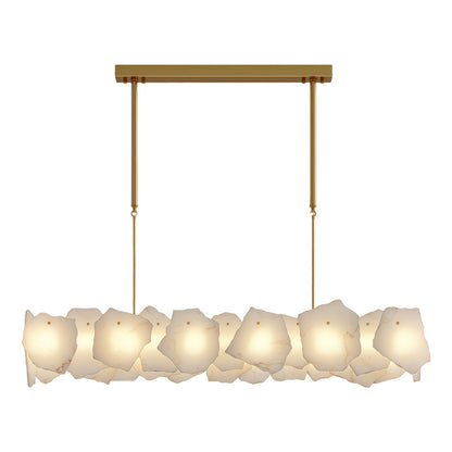 Modern Cloud Stone LED Chandelier with Full Copper Frame for Dining Room and Living Space