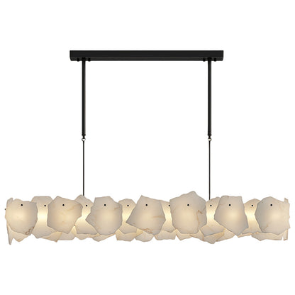 Modern Cloud Stone LED Chandelier with Full Copper Frame for Dining Room and Living Space