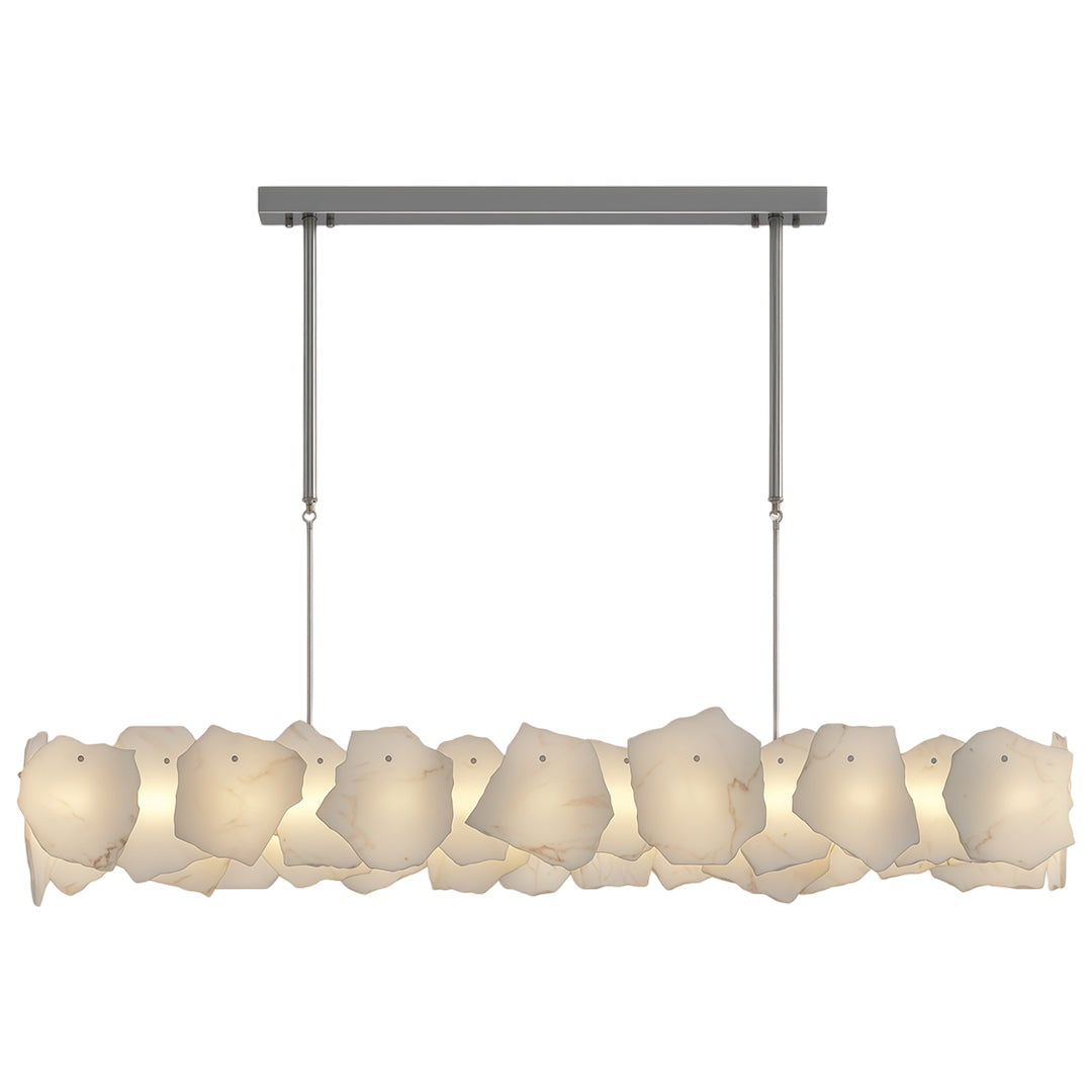 Modern Cloud Stone LED Chandelier with Full Copper Frame for Dining Room and Living Space