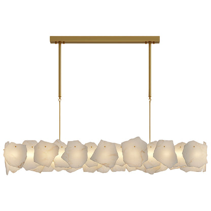 Modern Cloud Stone LED Chandelier with Full Copper Frame for Dining Room and Living Space