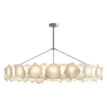 Modern Cloud Stone LED Chandelier with Full Copper Frame for Dining Room and Living Space