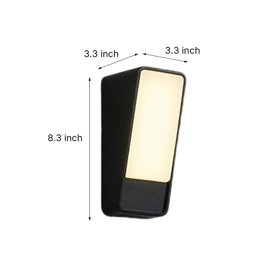 Modern LED Outdoor Wall Sconce IP65 Motion Sensing Die-Cast Aluminum Black White 12W 3000K