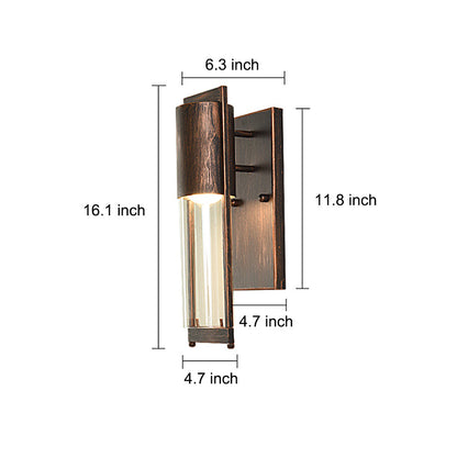 Retro Outdoor Wall Sconce Iron Glass E27 Black or Antique Copper 3000K 110V