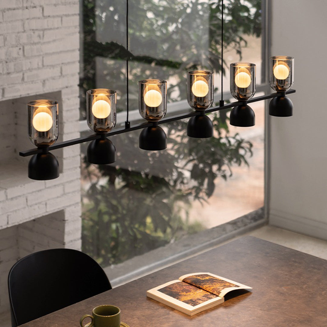 4-Light Glass Linear Pendant