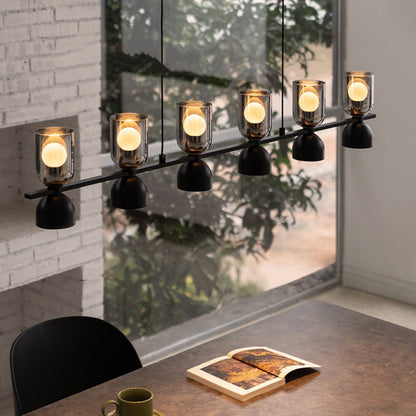 4-Light Glass Linear Pendant