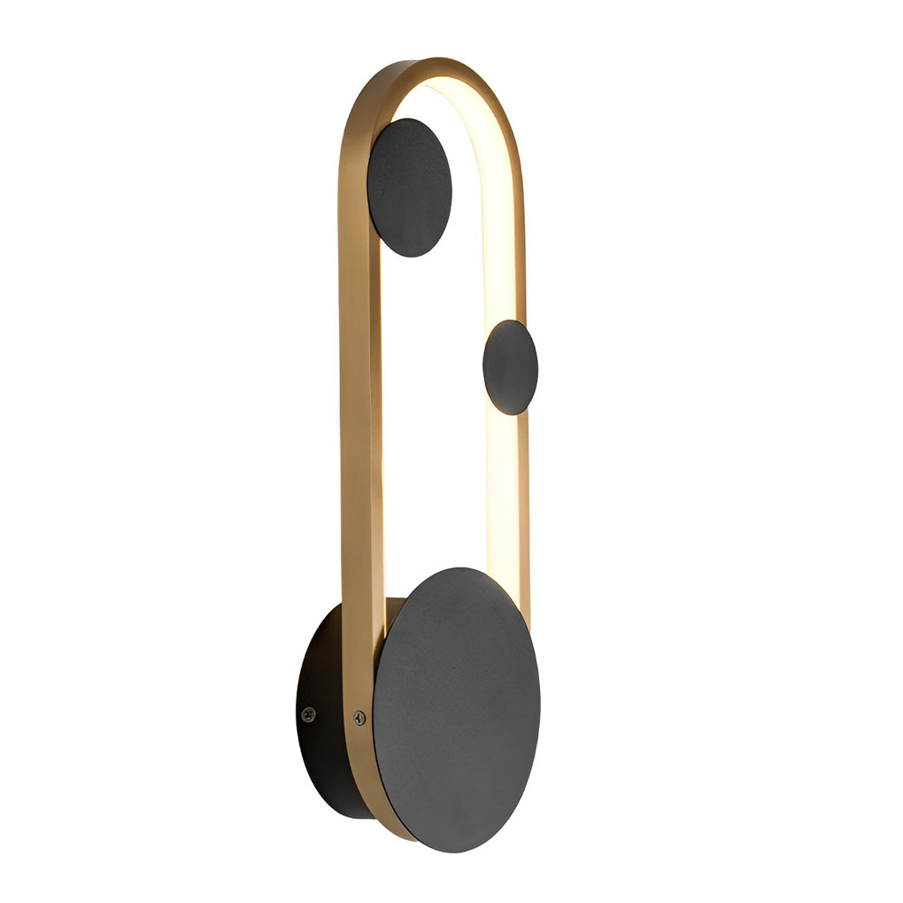 Oval Round LED Wall Sconce Iron Aluminum 3CCT Modern Art Bedroom Living Room Black Gold White
