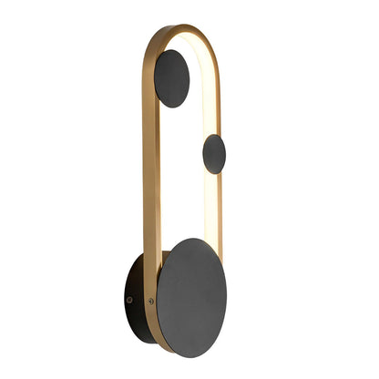 Oval Round LED Wall Sconce Iron Aluminum 3CCT Modern Art Bedroom Living Room Black Gold White
