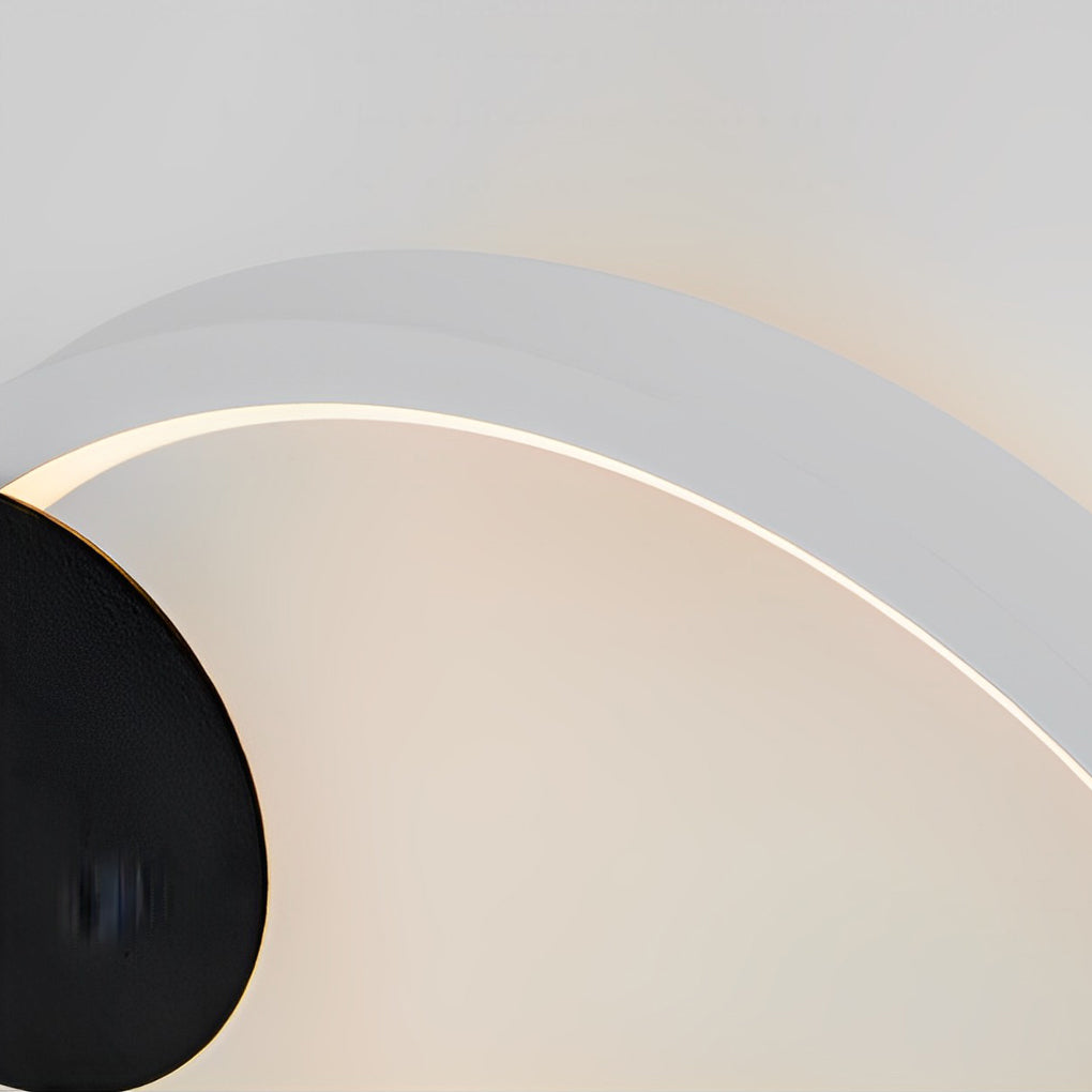 Oval Round LED Wall Sconce Iron Aluminum 3CCT Modern Art Bedroom Living Room Black Gold White