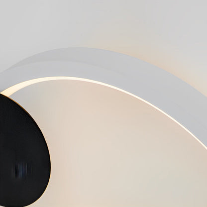 Oval Round LED Wall Sconce Iron Aluminum 3CCT Modern Art Bedroom Living Room Black Gold White