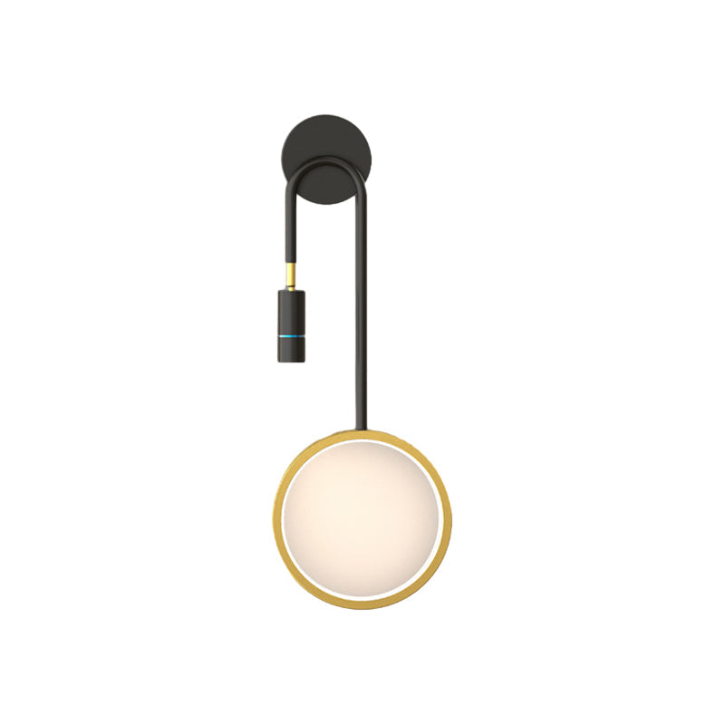 Ring Spotlight LED Wall Sconce 3-Step CCT Black Gold Modern Bedroom Hallway Indoor