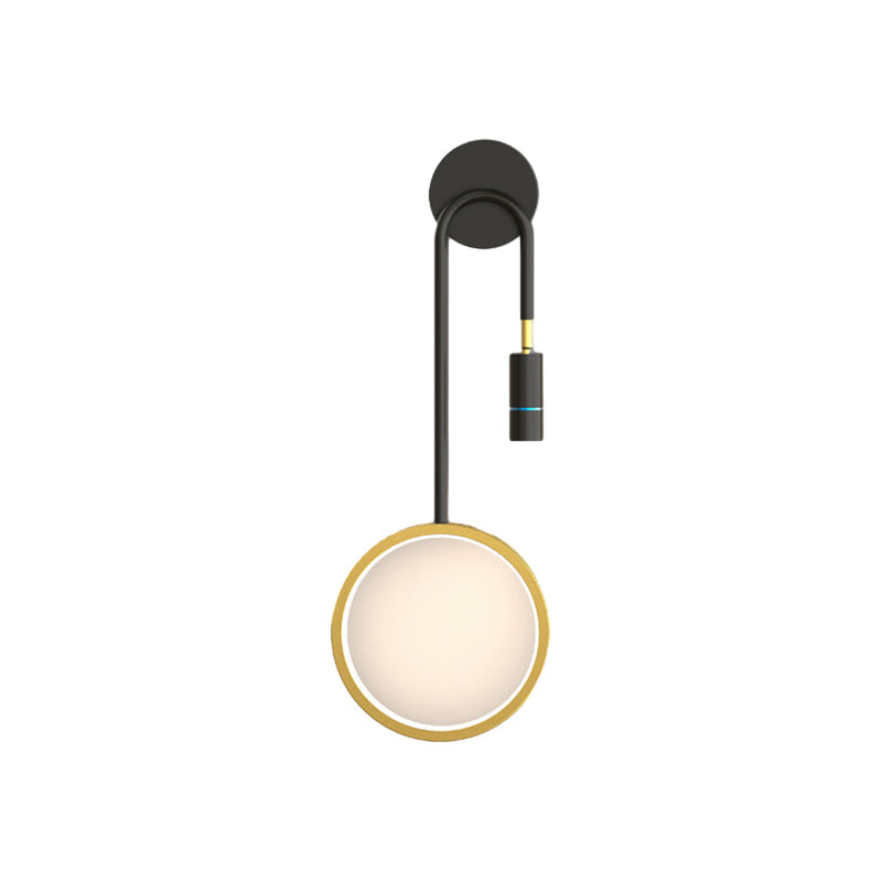 Ring Spotlight LED Wall Sconce 3-Step CCT Black Gold Modern Bedroom Hallway Indoor