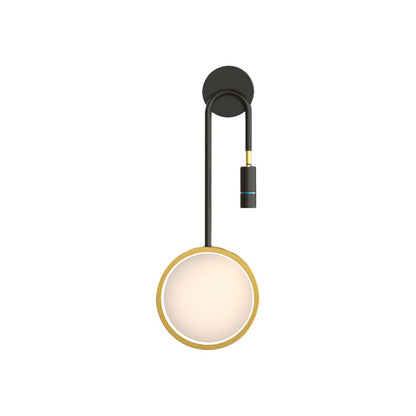 Ring Spotlight LED Wall Sconce 3-Step CCT Black Gold Modern Bedroom Hallway Indoor