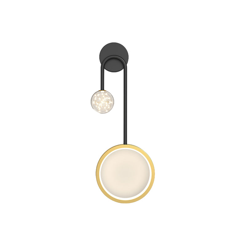 Ring Spotlight LED Wall Sconce 3-Step CCT Black Gold Modern Bedroom Hallway Indoor