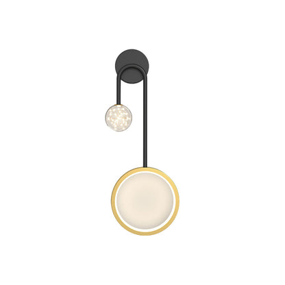 Ring Spotlight LED Wall Sconce 3-Step CCT Black Gold Modern Bedroom Hallway Indoor