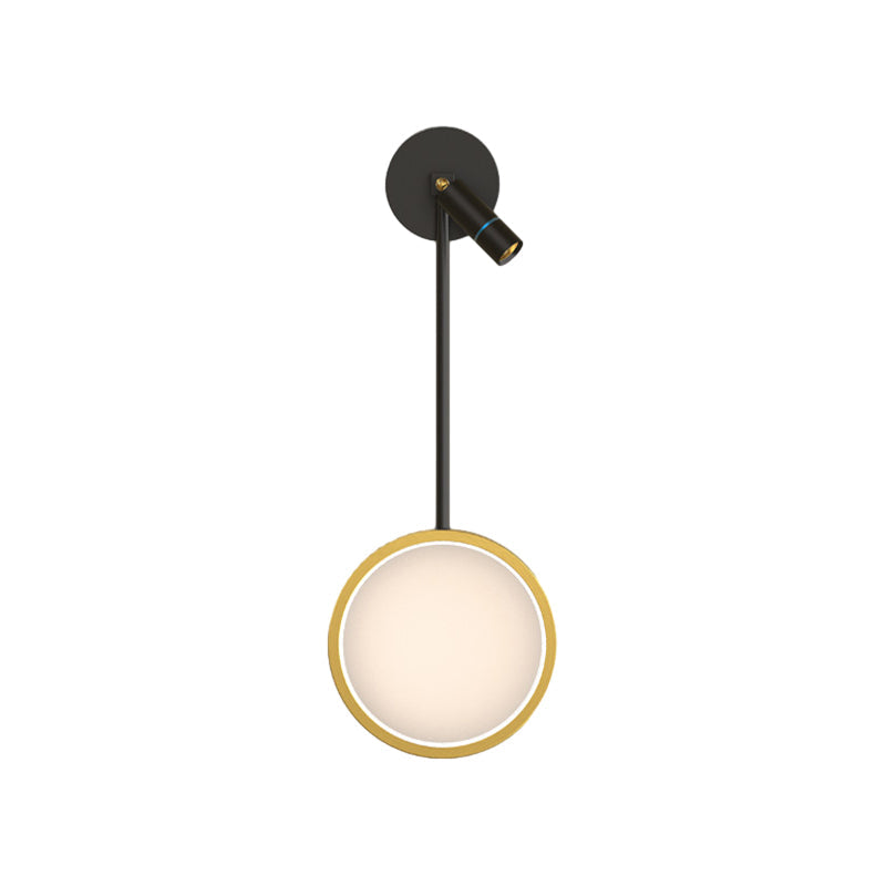 Ring Spotlight LED Wall Sconce 3-Step CCT Black Gold Modern Bedroom Hallway Indoor