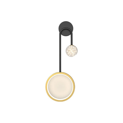 Ring Spotlight LED Wall Sconce 3-Step CCT Black Gold Modern Bedroom Hallway Indoor